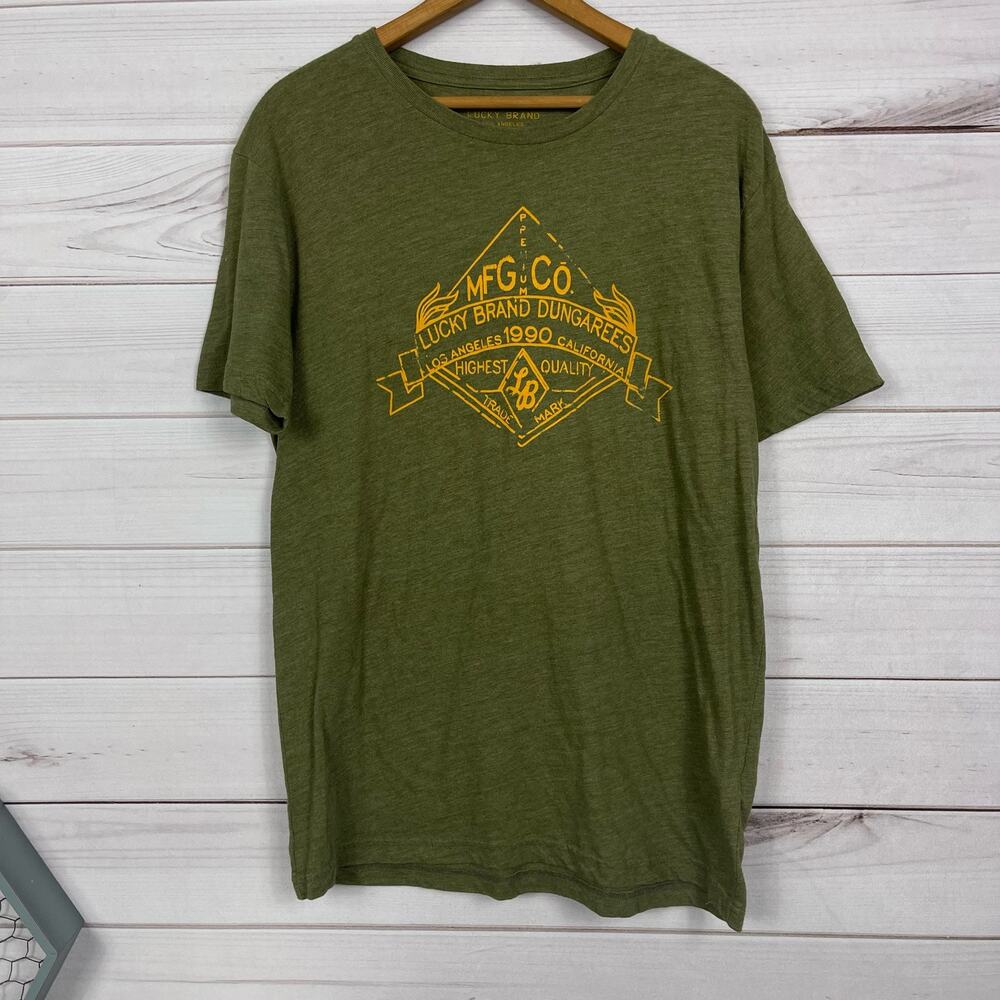 Lucky Brand Men's Short Sleeve Green T-Shirt Sz Medium